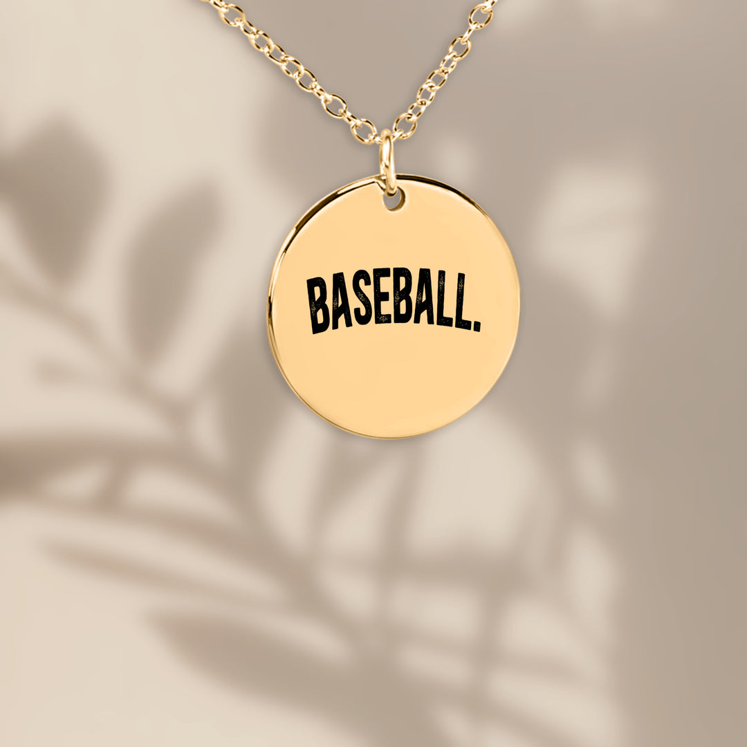 Baseball Rustic Design Coin Necklace