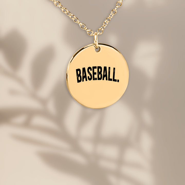 Baseball Rustic Design Coin Necklace