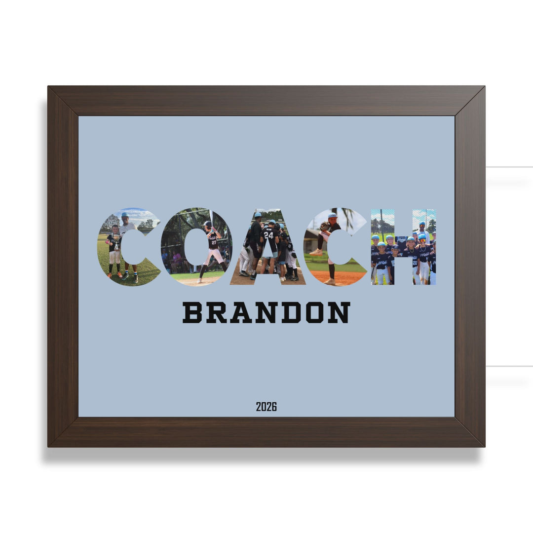 Coach Photo Letter Custom Framed Art