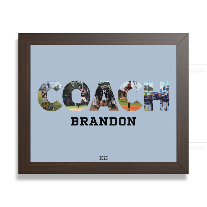 Coach Photo Letter Custom Framed Art