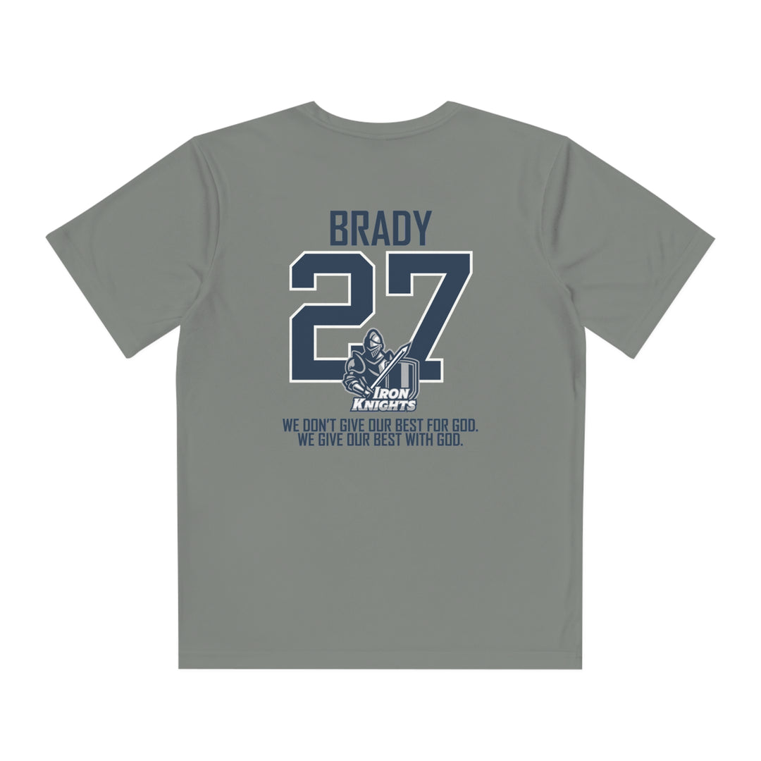 Iron Knights Youth Short Sleeve Competitor Moisture Wicking Tee w/Flag Logo and Name &amp; Number on back