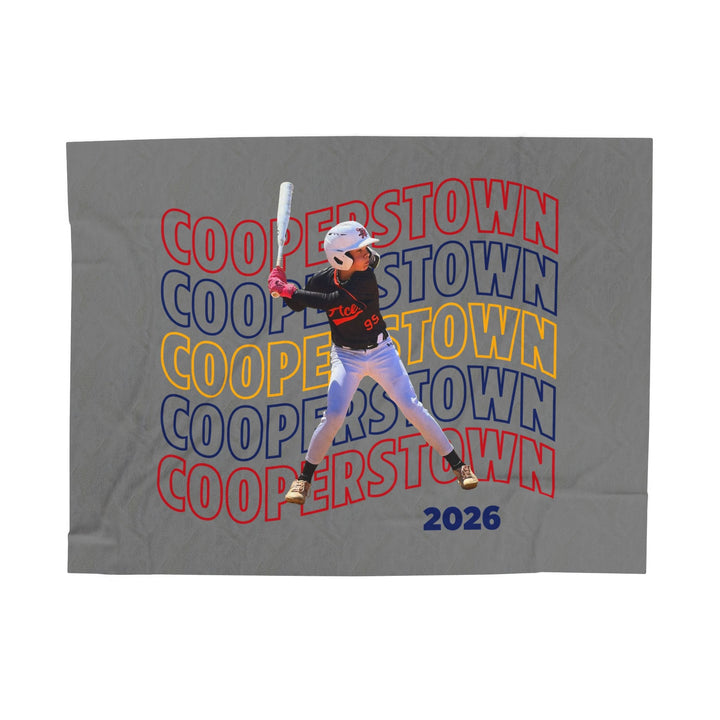 Cooperstown Wavy Design Velveteen Plush Blanket