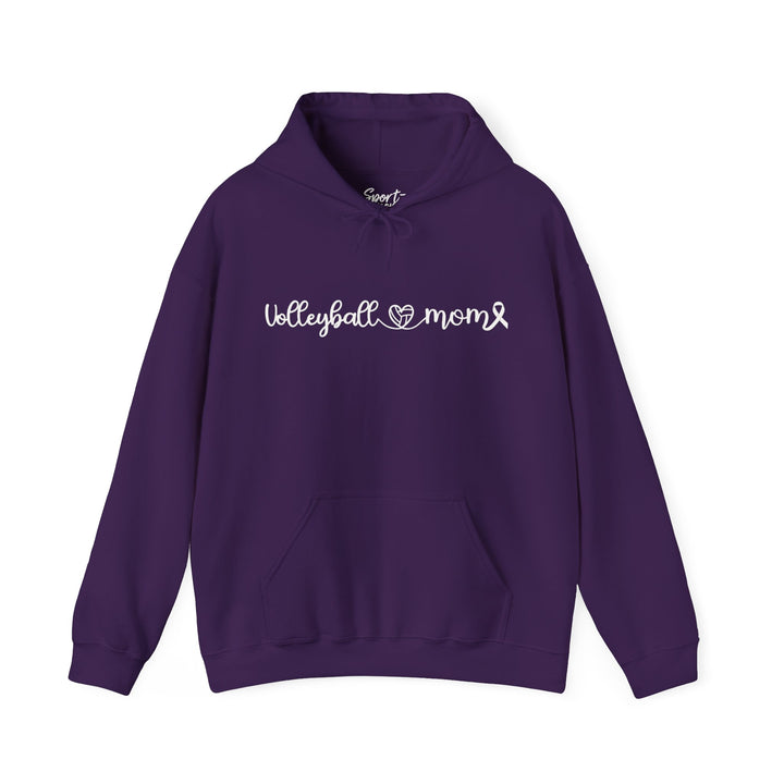 Cancer Collection Pick Your Sport Mom Ribbon &amp; Heart Adult Unisex Hooded Sweatshirt