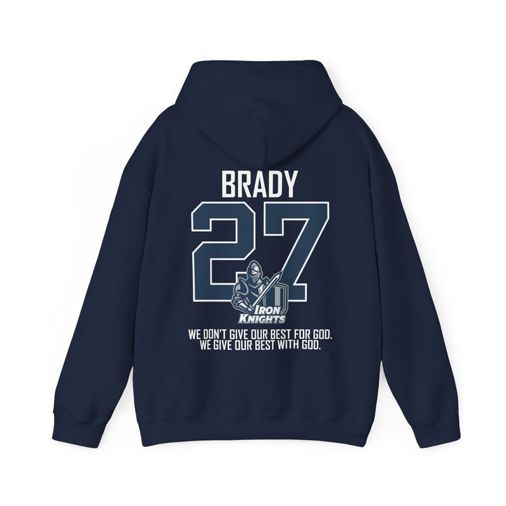 Iron Knights Adult Unisex Hooded Sweatshirt w/Knight Design, Name &amp; Number on back