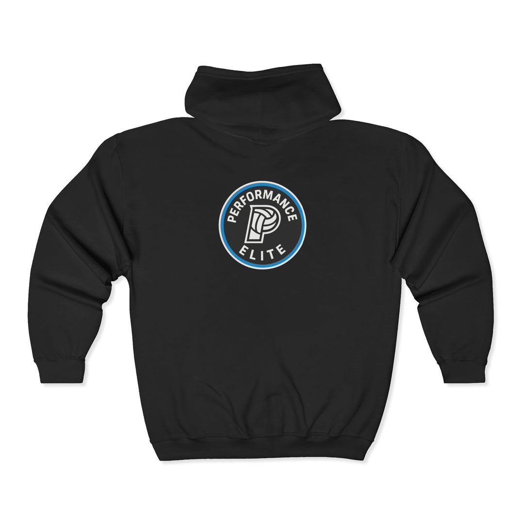 Performance Elite Unisex Adult Full Zip Hooded Sweatshirt w/Front &amp; Back Logo