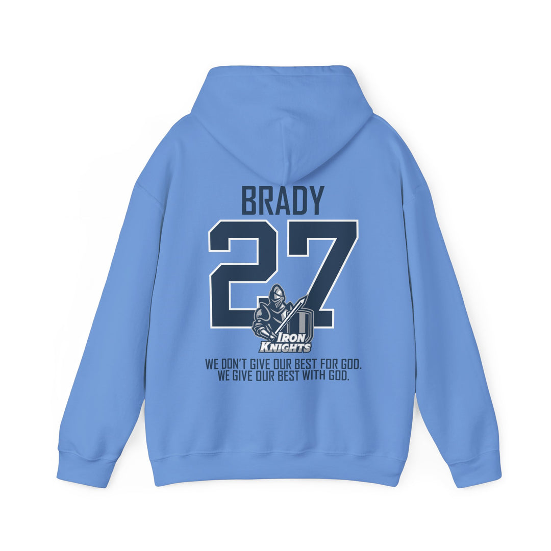 Iron Knights Adult Unisex Hooded Sweatshirt w/Knight Design, Name &amp; Number on back