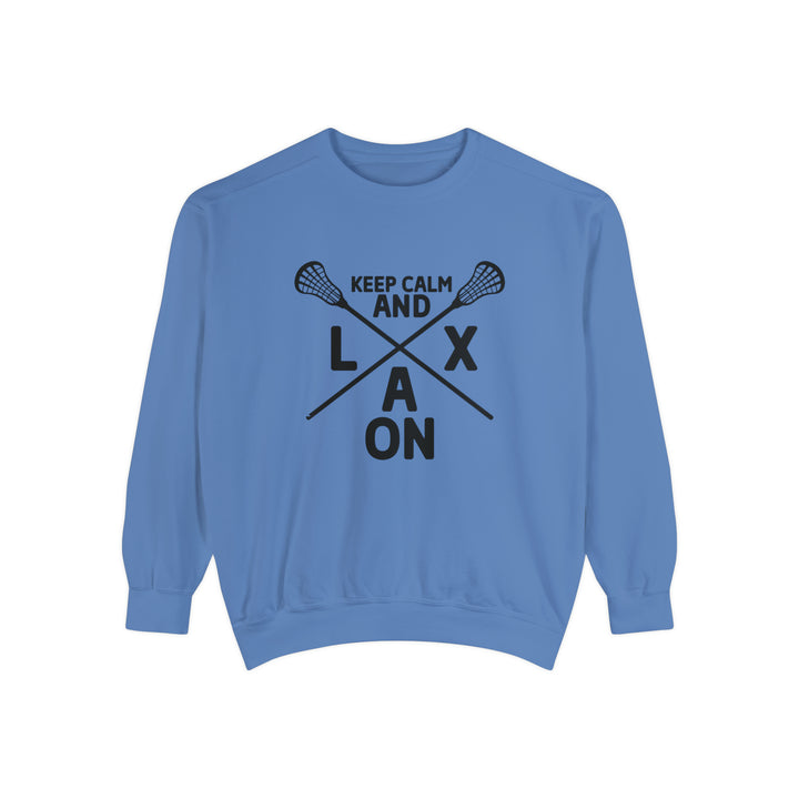 Keep Calm and LAX On Lacrosse Adult Unisex Premium Crewneck Sweatshirt