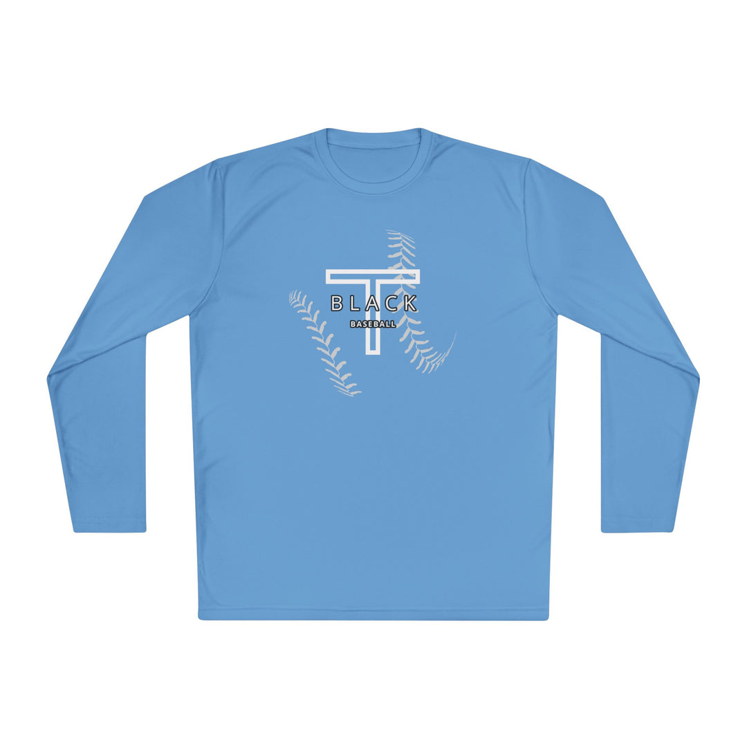 T-Black Dugout Unisex Adult Moisture Wicking Long Sleeve Shirt - Front Design Only w/Optional Customization