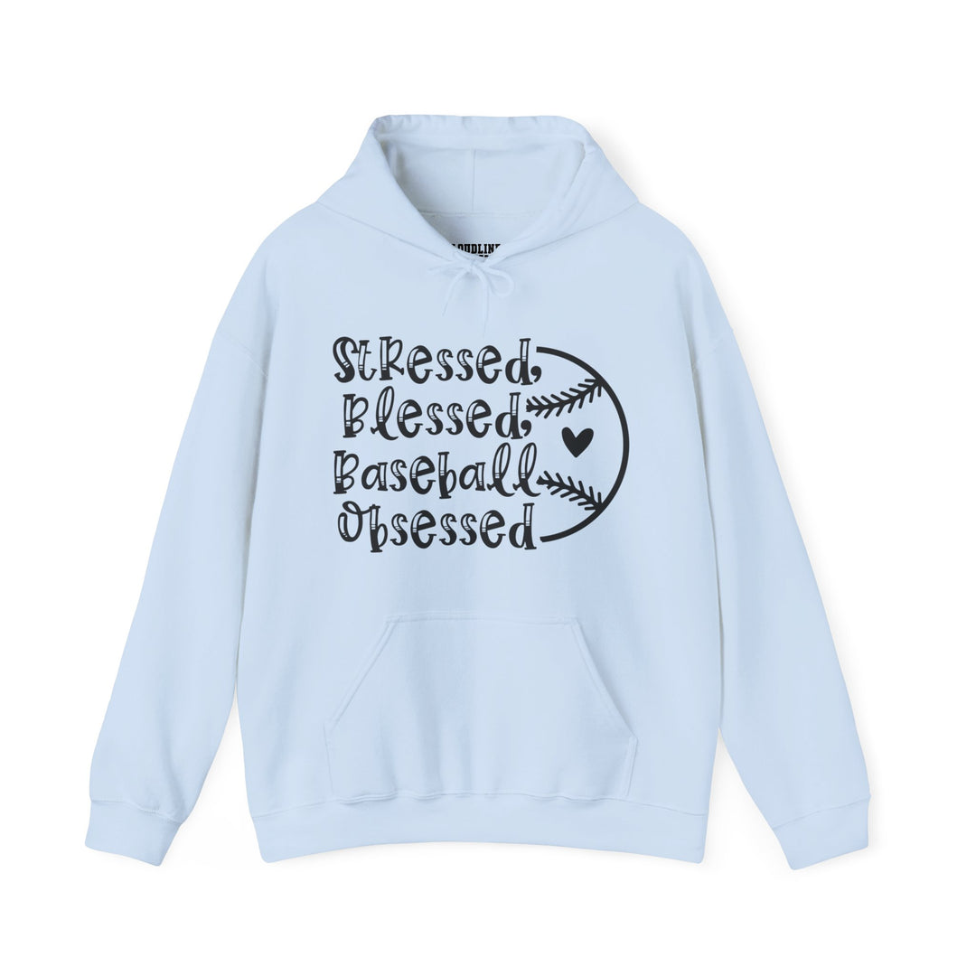 Stressed Blessed Baseball Obsessed Unisex Adult Hooded Sweatshirt