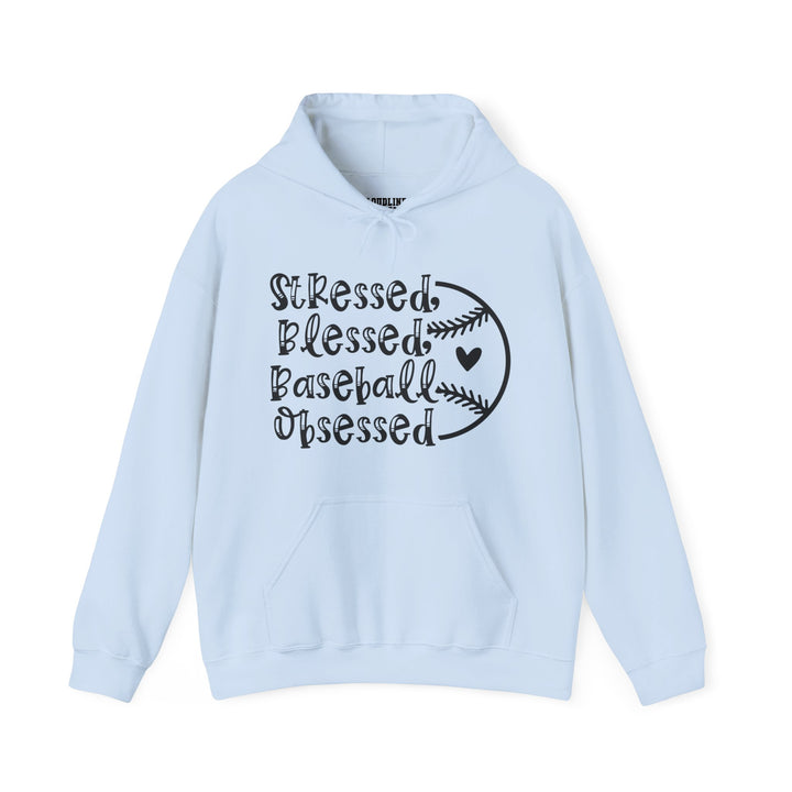 Stressed Blessed Baseball Obsessed Unisex Adult Hooded Sweatshirt