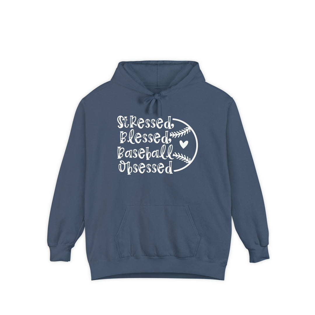 Stressed Blessed Baseball Obsessed Unisex Adult Premium Hooded Sweatshirt