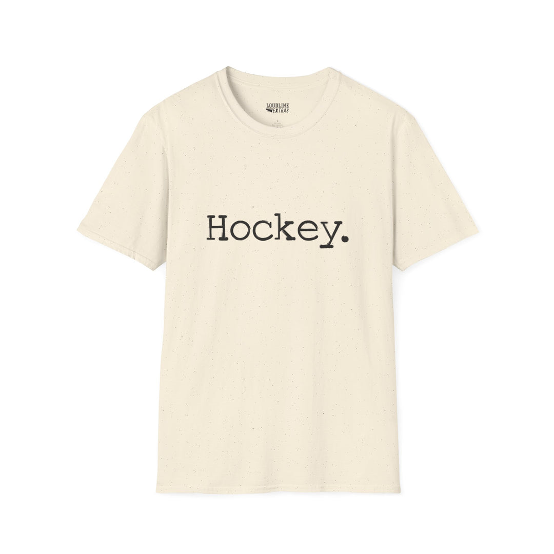 Typewriter Design Hockey Unisex Adult T-Shirt