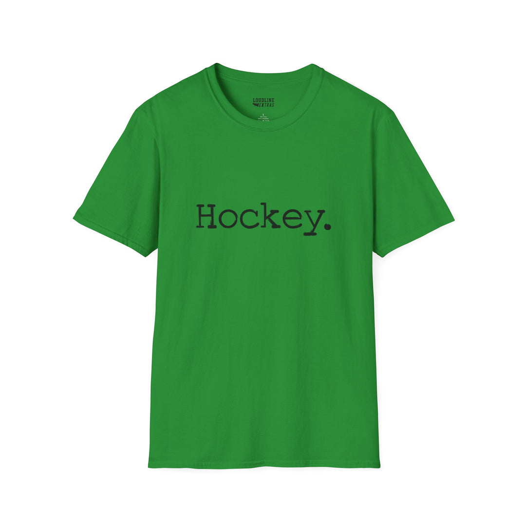 Typewriter Design Hockey Unisex Adult T-Shirt