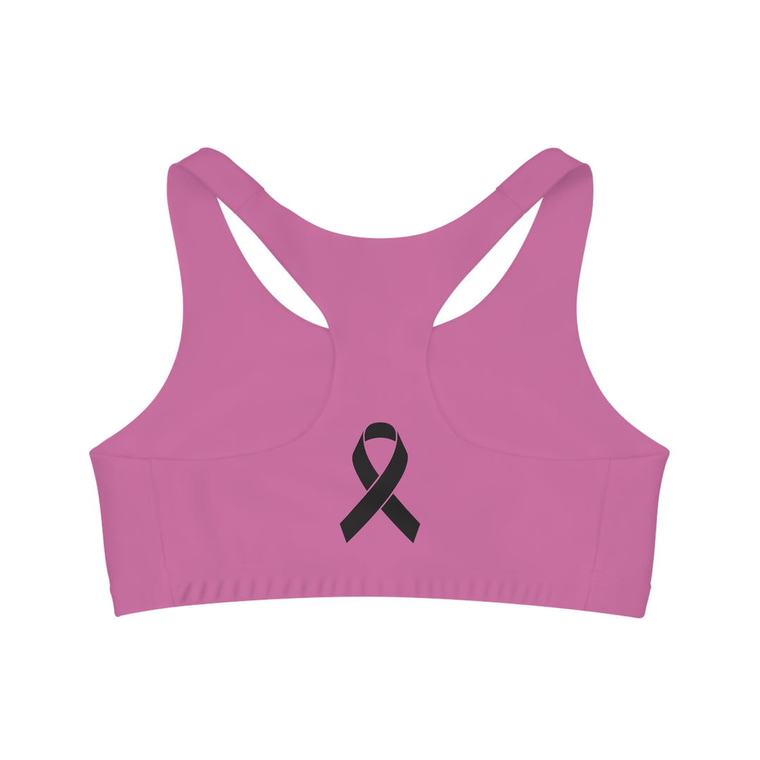 Cancer Collection Pick Your Sport Mom Ribbon &amp; Heart Seamless Sports Bra