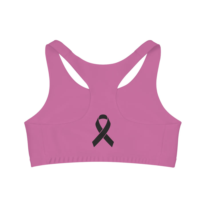 Cancer Collection Pick Your Sport Mom Ribbon &amp; Heart Seamless Sports Bra