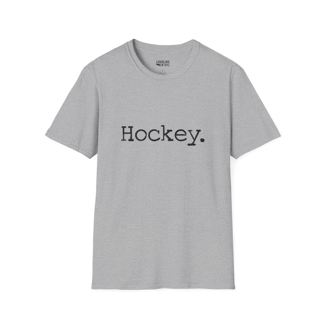 Typewriter Design Hockey Unisex Adult T-Shirt