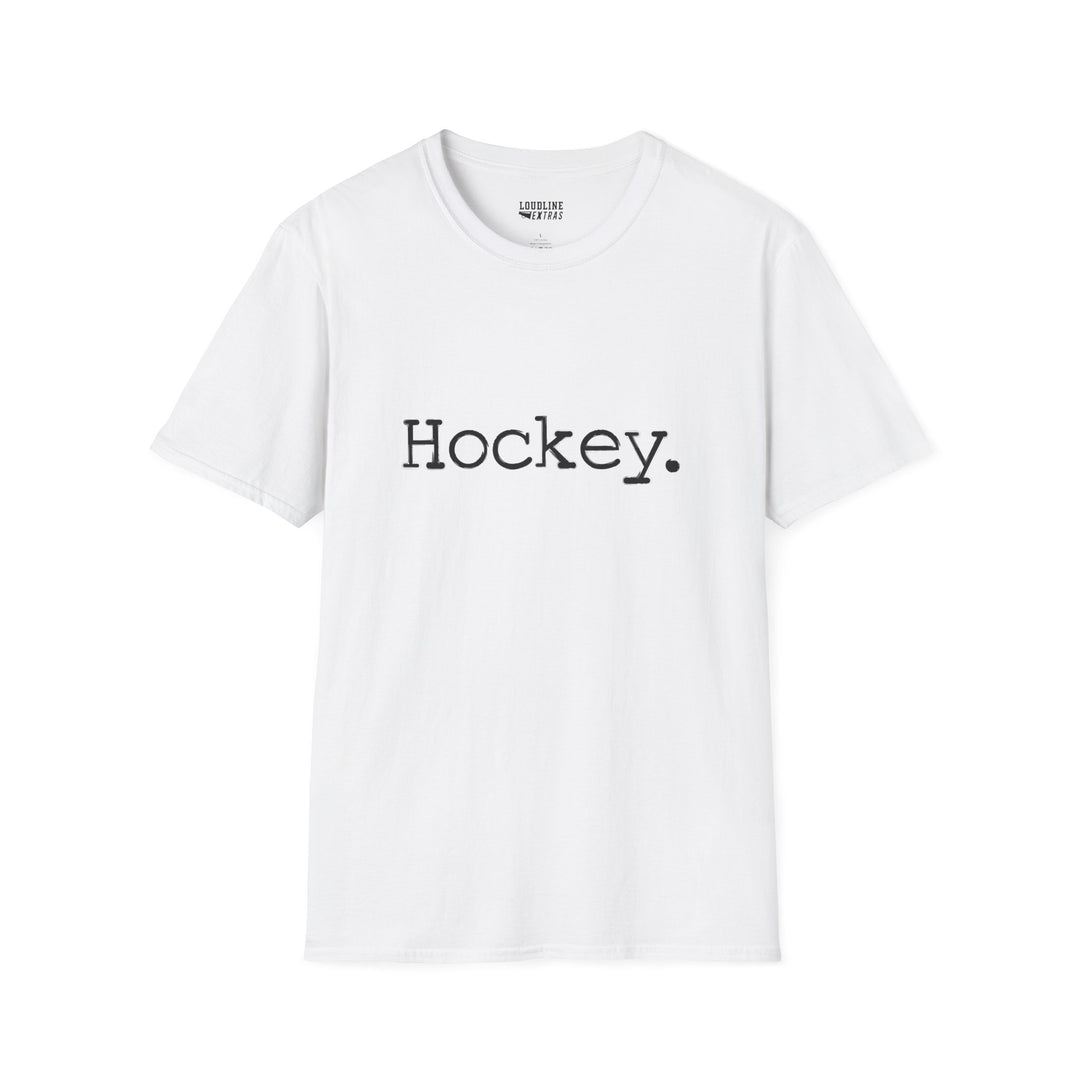 Typewriter Design Hockey Unisex Adult T-Shirt