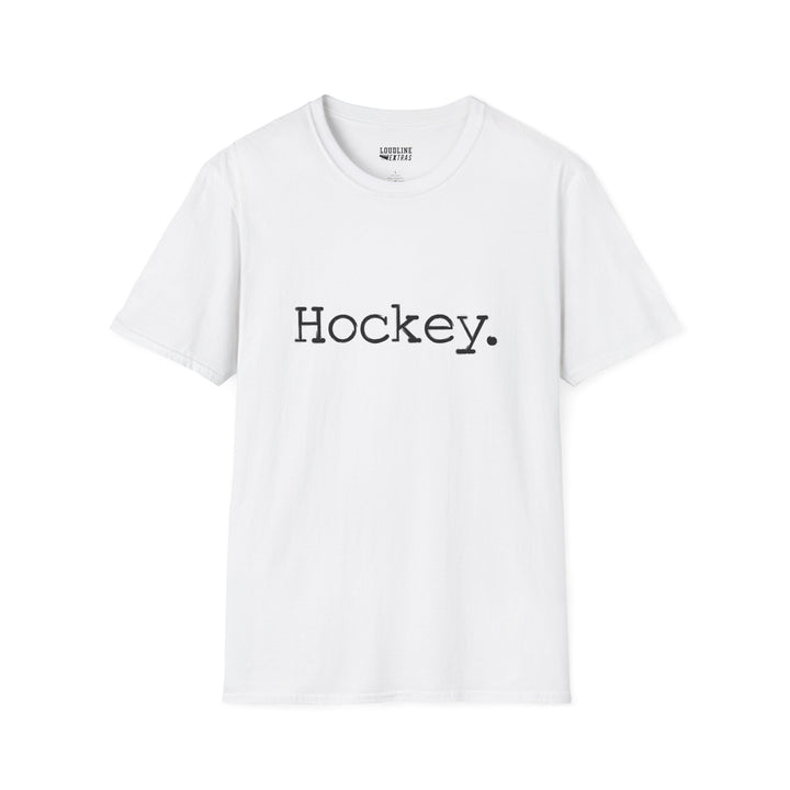 Typewriter Design Hockey Unisex Adult T-Shirt