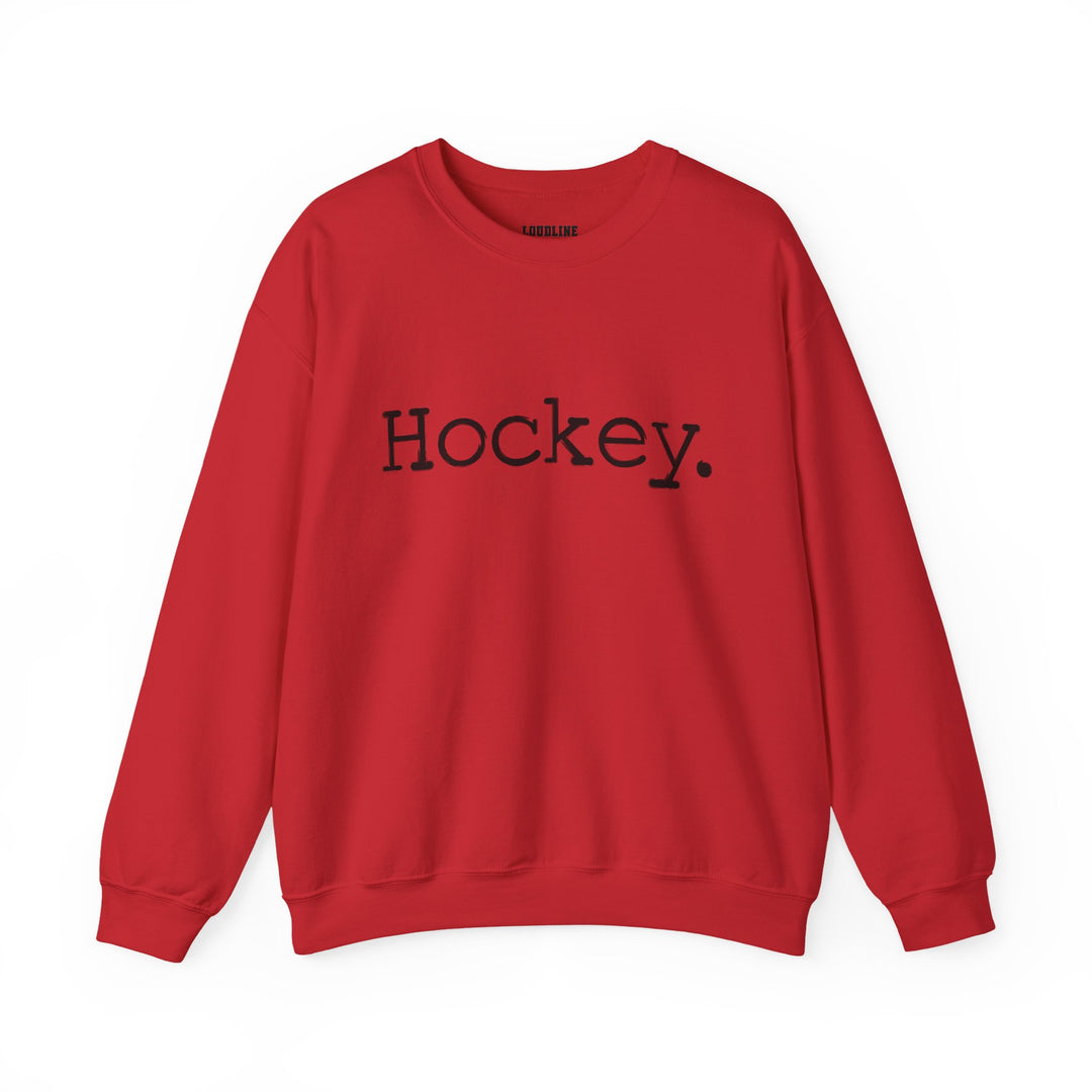 Typewriter Design Hockey Unisex Adult Crewneck Sweatshirt