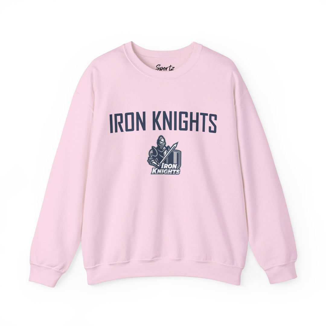 Iron Knights Adult Unisex Crewneck Sweatshirt w/Name, Number &amp; Bible Verse - All White or Blue Design