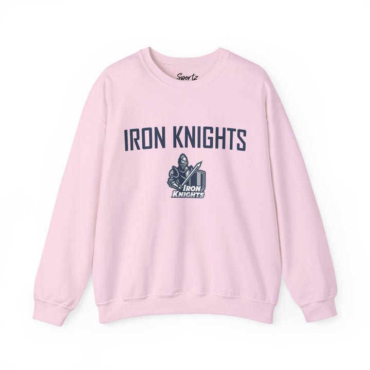 Iron Knights Adult Unisex Crewneck Sweatshirt w/Name, Number &amp; Bible Verse - All White or Blue Design