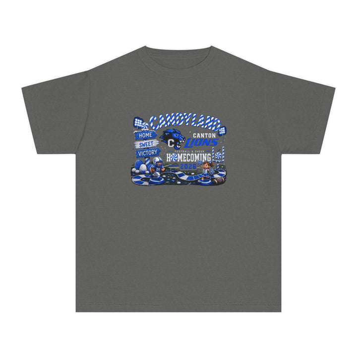 Canton Lions Football &amp; Cheer Unisex Youth Premium T-Shirt - Homecoming Candyland Design