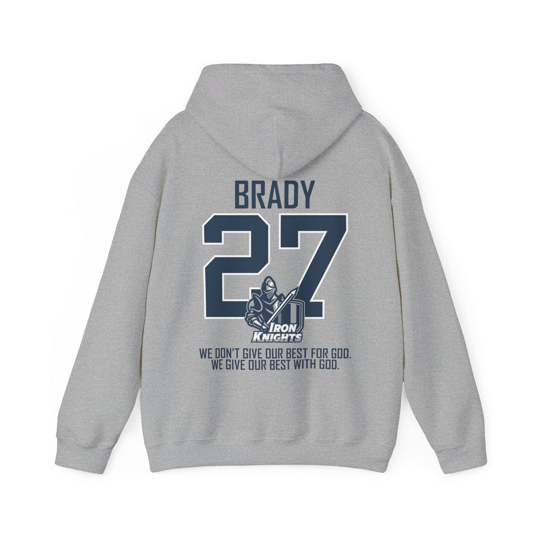 Iron Knights Adult Unisex Hooded Sweatshirt w/Knight Design, Name &amp; Number on back