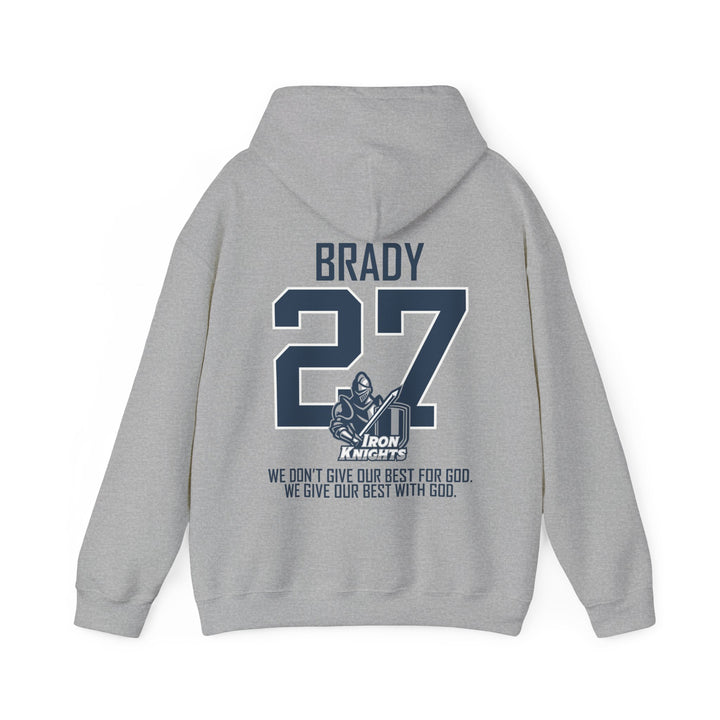 Iron Knights Adult Unisex Hooded Sweatshirt w/Knight Design, Name &amp; Number on back