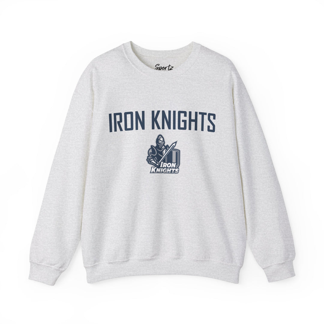 Iron Knights Adult Unisex Crewneck Sweatshirt w/Name, Number &amp; Bible Verse - All White or Blue Design