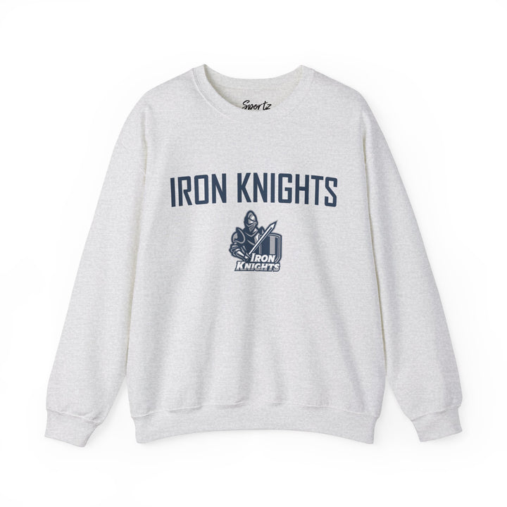 Iron Knights Adult Unisex Crewneck Sweatshirt w/Name, Number &amp; Bible Verse - All White or Blue Design