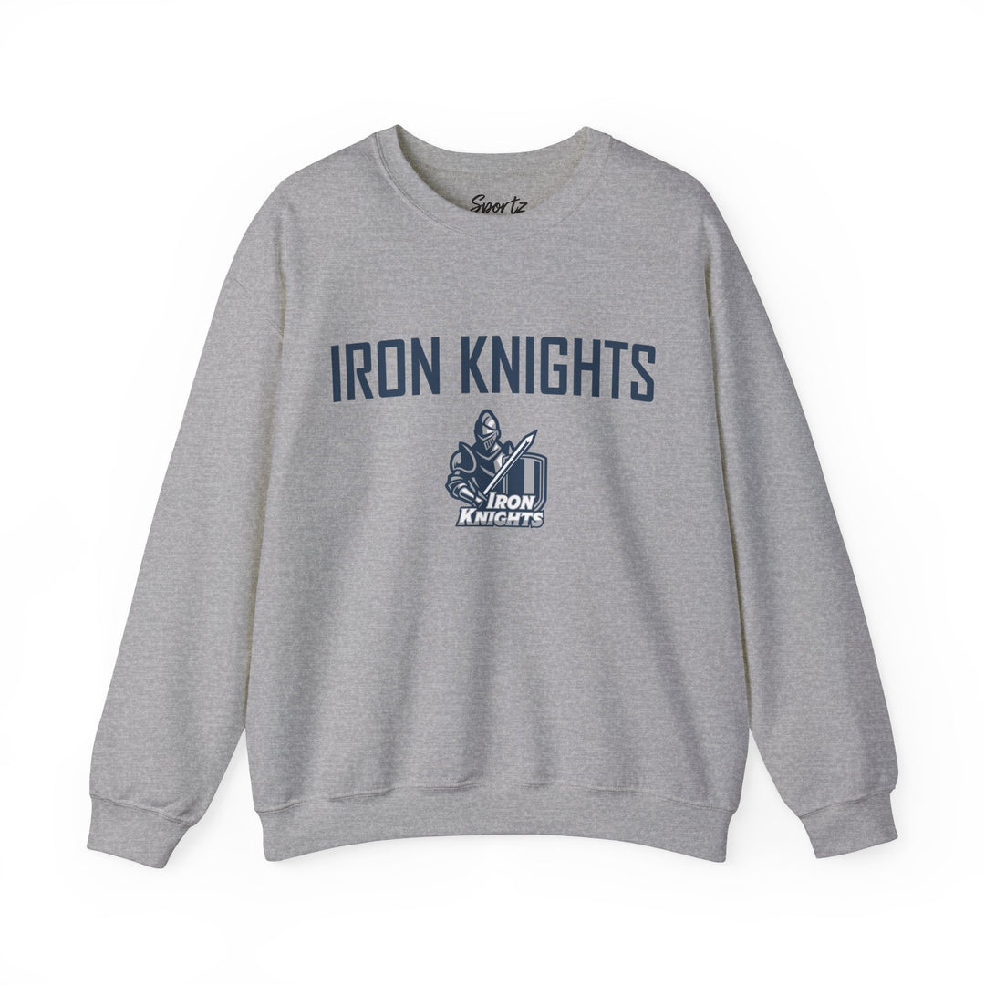 Iron Knights Adult Unisex Crewneck Sweatshirt w/Name, Number &amp; Bible Verse - All White or Blue Design