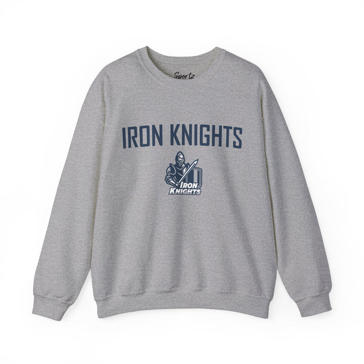 Iron Knights Adult Unisex Crewneck Sweatshirt w/Name, Number &amp; Bible Verse - All White or Blue Design