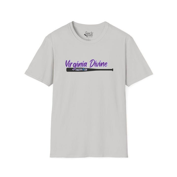 Virginia Divine Sports Unisex Adult T-Shirt - Softball Pattern Design w/Name &amp; Number on back