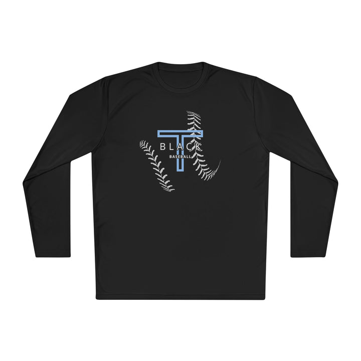 T-Black Dugout Unisex Adult Moisture Wicking Long Sleeve Shirt - Front Design Only w/Optional Customization