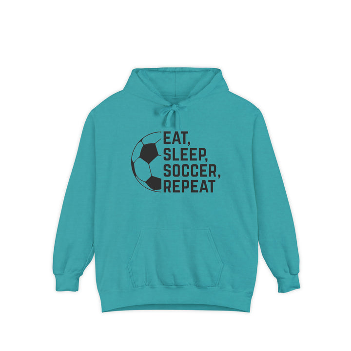 Eat Sleep Soccer Repeat Unisex Adult Premium Hooded Sweatshirt