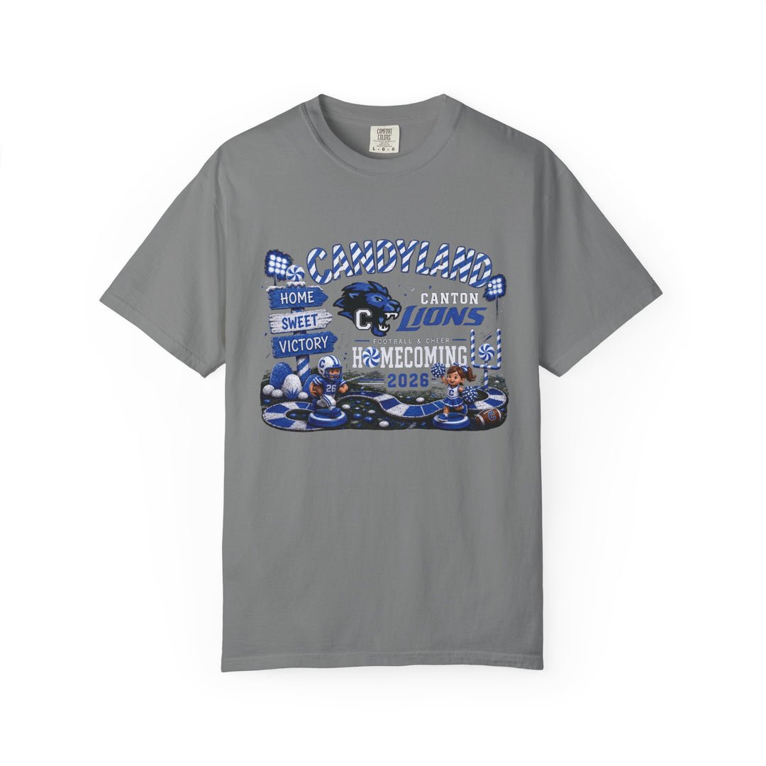 Canton Lions Football &amp; Cheer Unisex Adult Premium T-Shirt - Homecoming Candyland Design