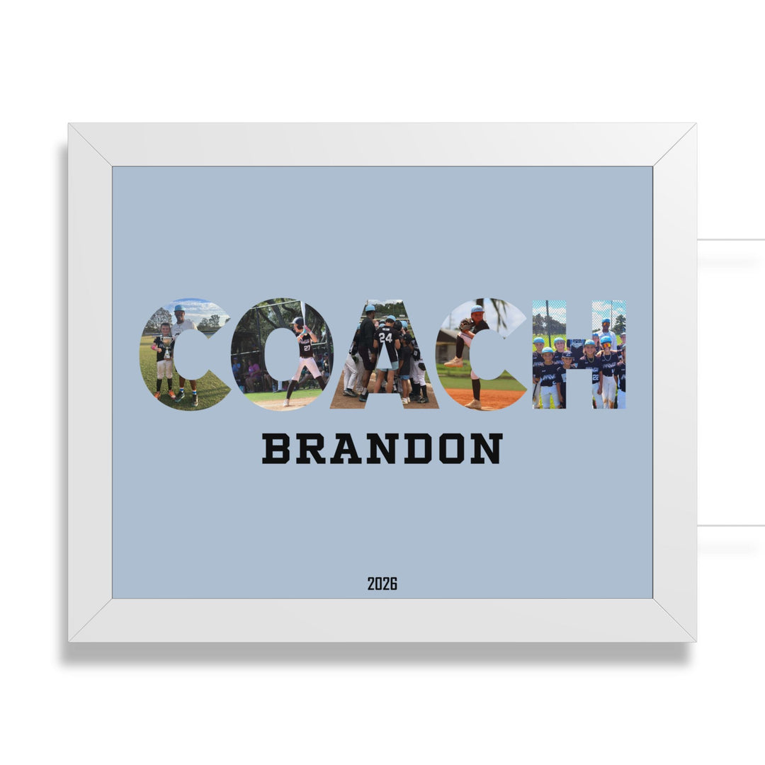 Coach Photo Letter Custom Framed Art