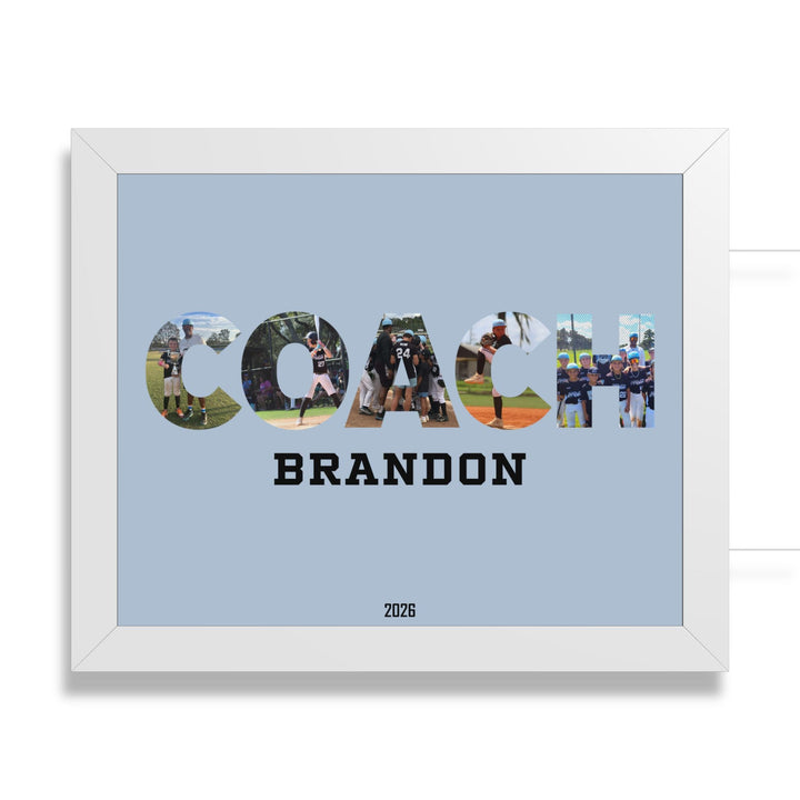 Coach Photo Letter Custom Framed Art