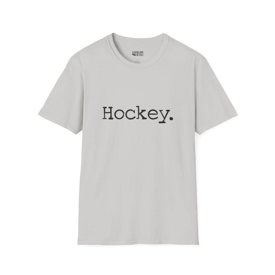 Typewriter Design Hockey Unisex Adult T-Shirt