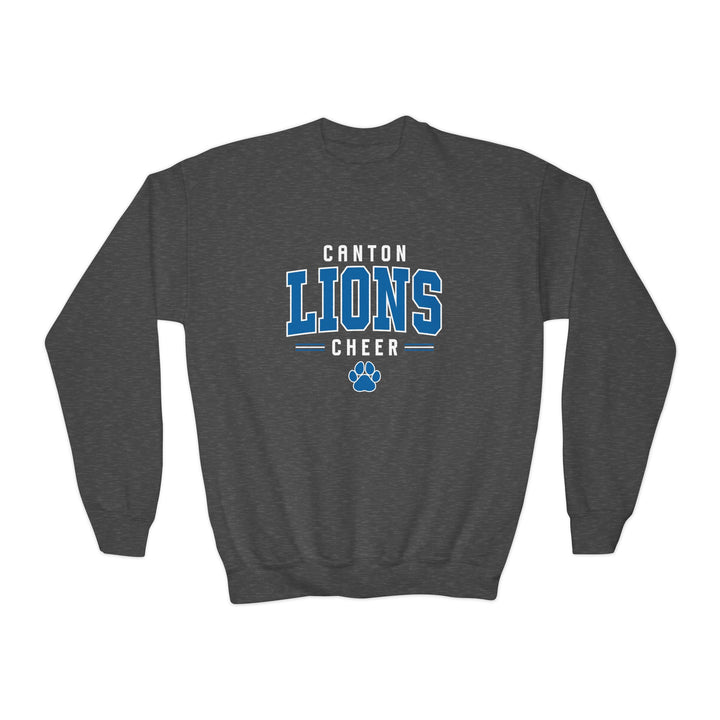 Canton Lions Youth Football &amp; Cheer Unisex Youth Crewneck Sweatshirt - Cheer Design