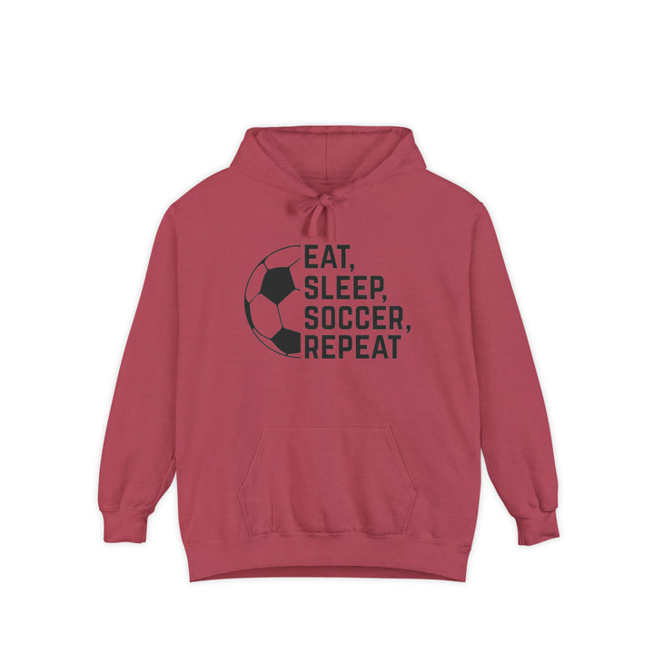 Eat Sleep Soccer Repeat Unisex Adult Premium Hooded Sweatshirt