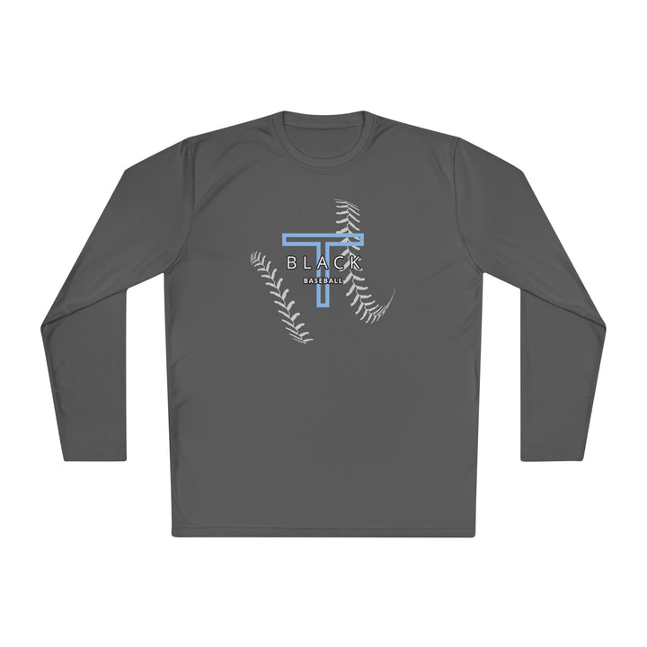 T-Black Dugout Unisex Adult Moisture Wicking Long Sleeve Shirt - Front Design Only w/Optional Customization