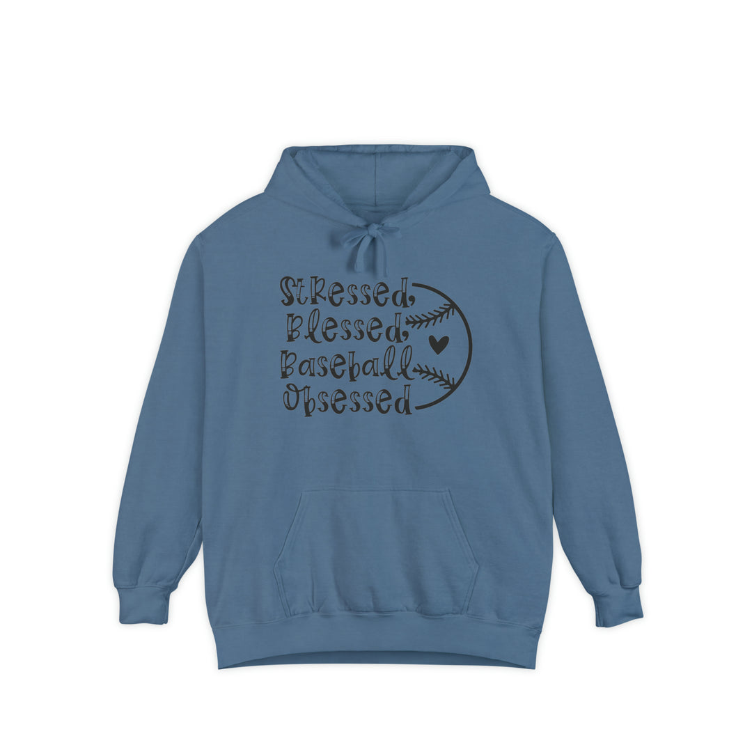 Stressed Blessed Baseball Obsessed Unisex Adult Premium Hooded Sweatshirt