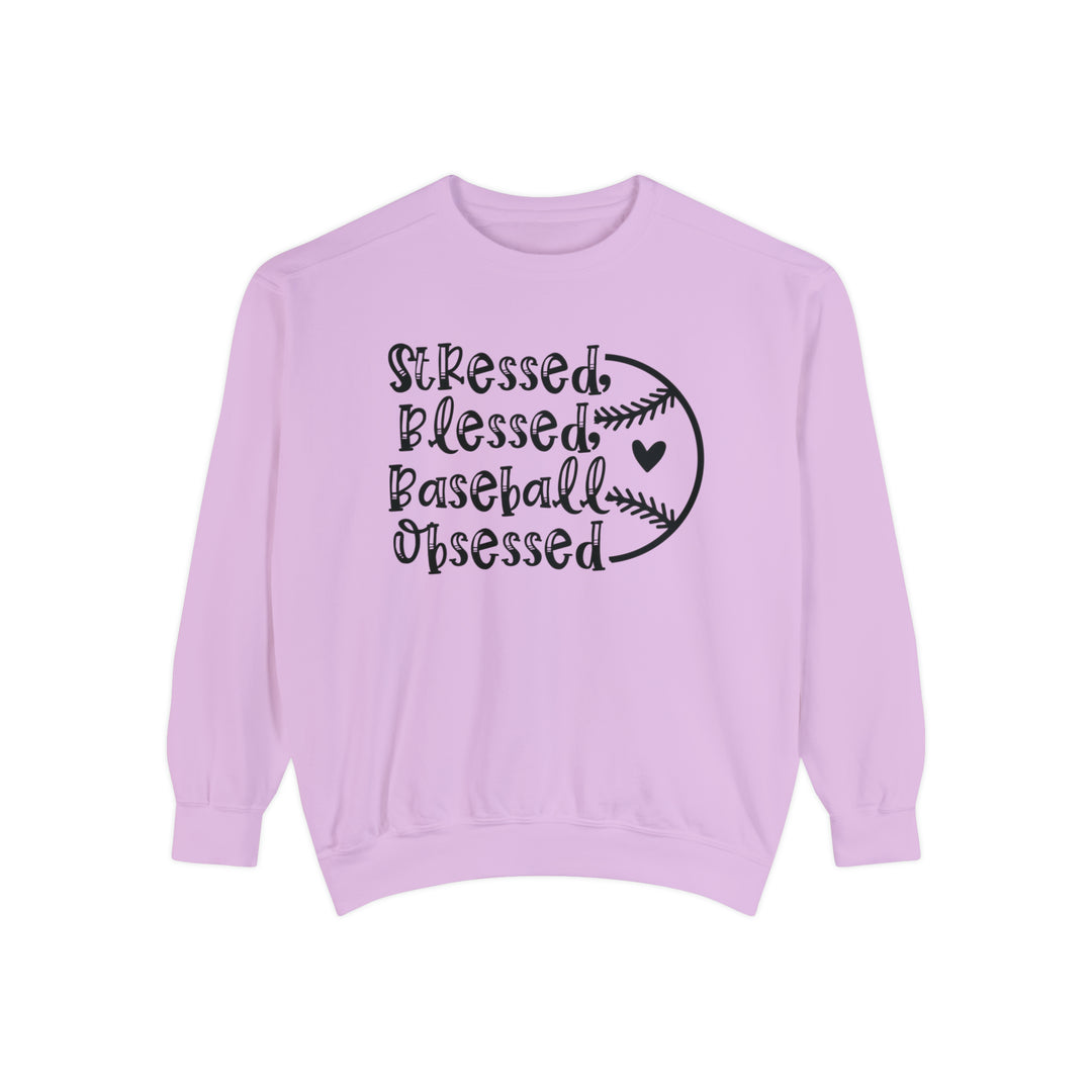 Stressed Blessed Baseball Obsessed Unisex Adult Premium Crewneck Sweatshirt