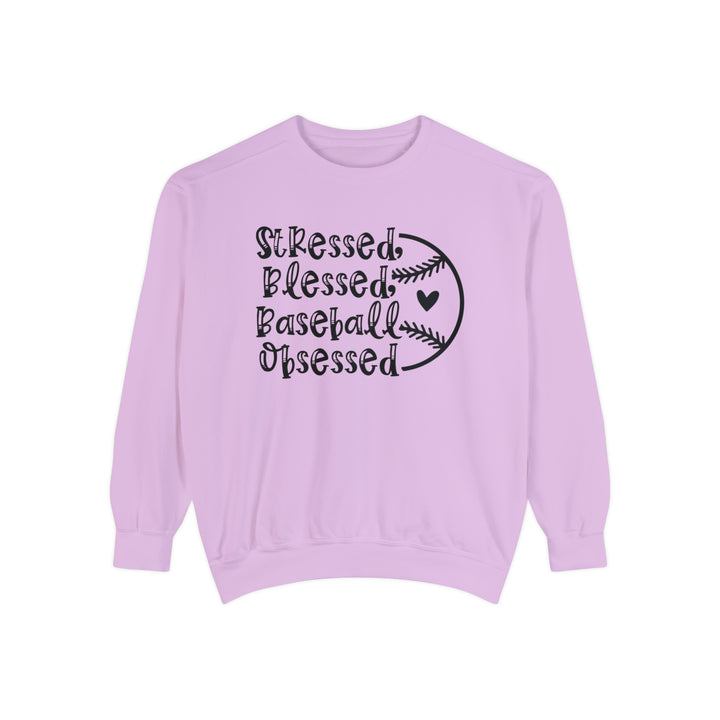 Stressed Blessed Baseball Obsessed Unisex Adult Premium Crewneck Sweatshirt