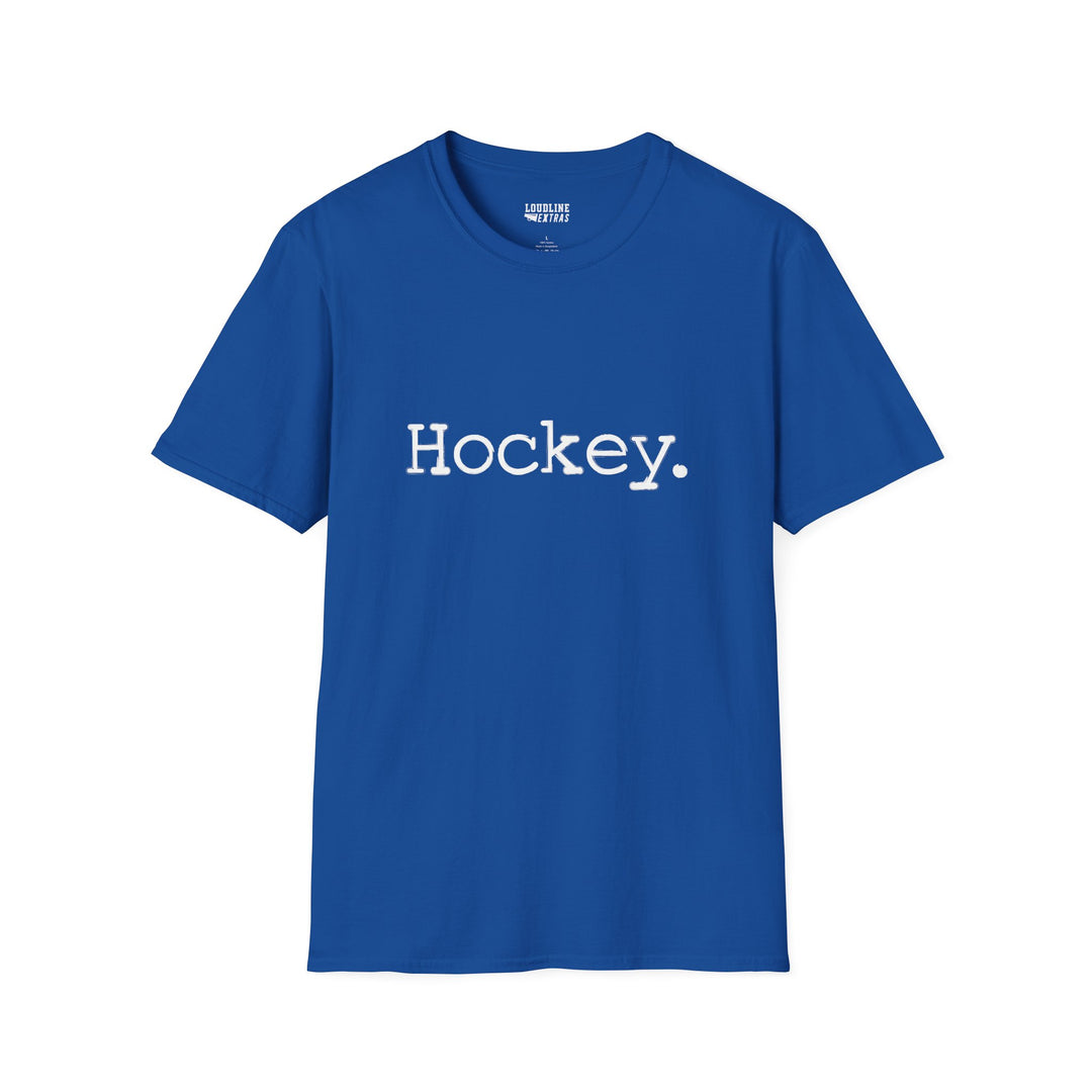 Typewriter Design Hockey Unisex Adult T-Shirt