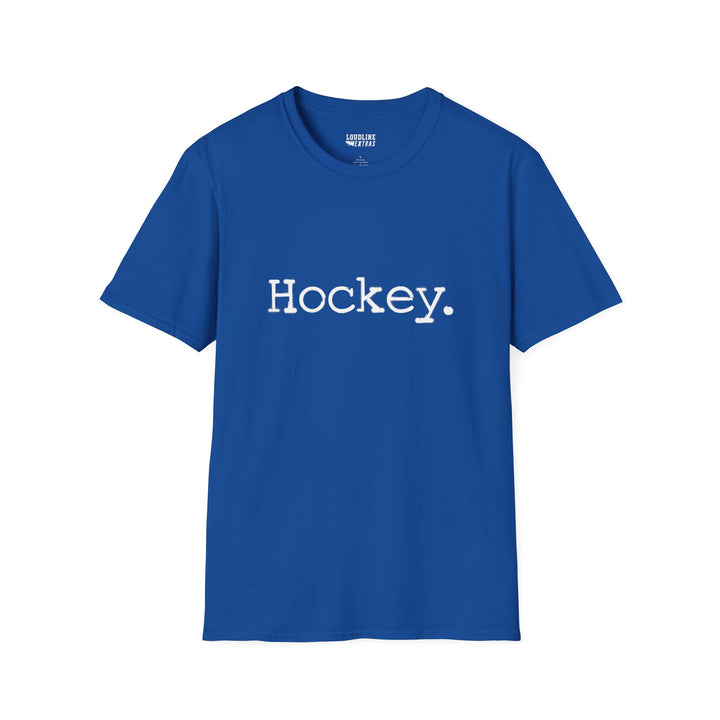 Typewriter Design Hockey Unisex Adult T-Shirt