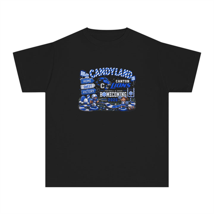 Canton Lions Football &amp; Cheer Unisex Youth Premium T-Shirt - Homecoming Candyland Design