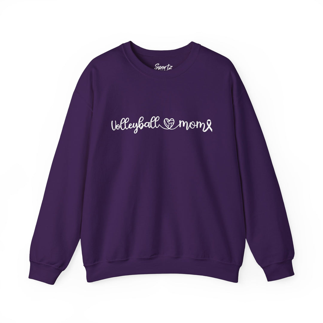 Cancer Collection Pick Your Sport Mom Ribbon &amp; Heart Adult Unisex Crewneck Sweatshirt