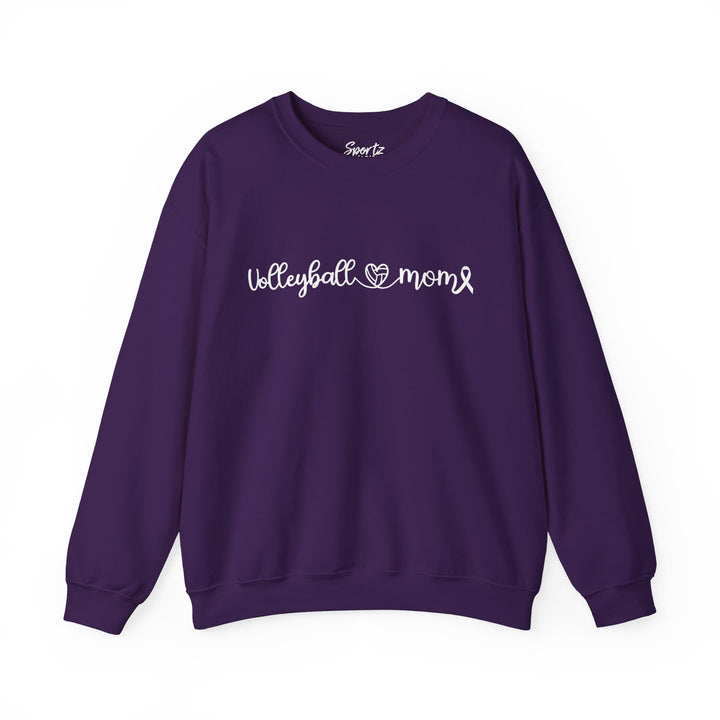 Cancer Collection Pick Your Sport Mom Ribbon &amp; Heart Adult Unisex Crewneck Sweatshirt
